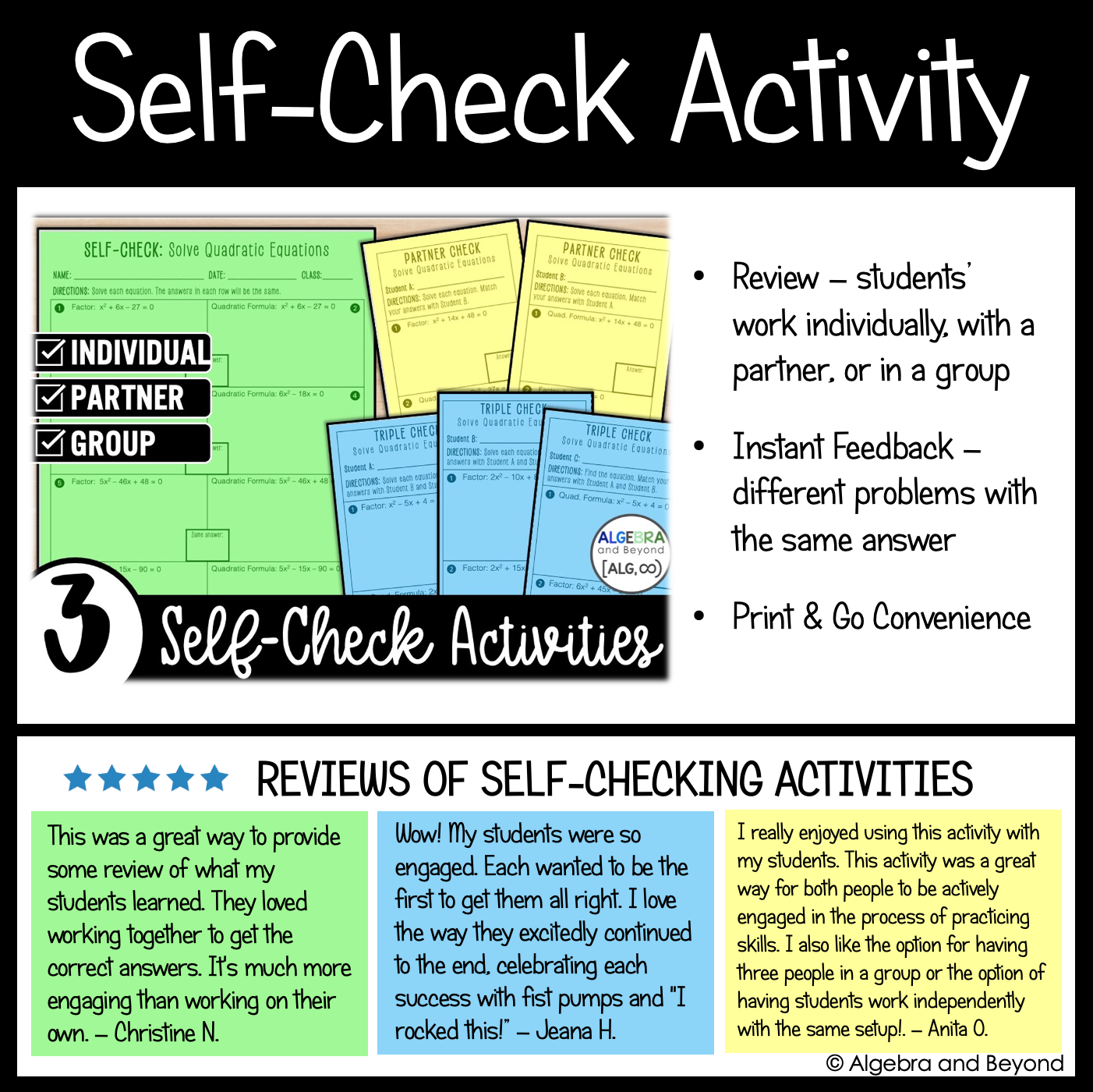 Quadratic Functions Review Activities Mini-Bundle : Graphing & Factoring