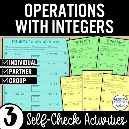 Operations with Integers | Self-Check Activities