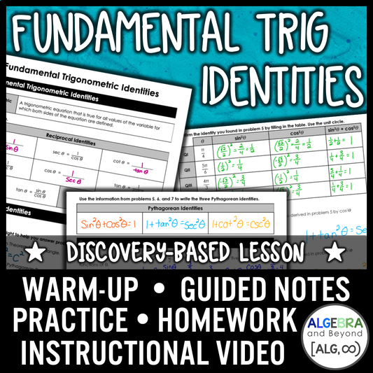 Trigonometric Identities Lesson | Algebra 2 | Video | Notes | Homework