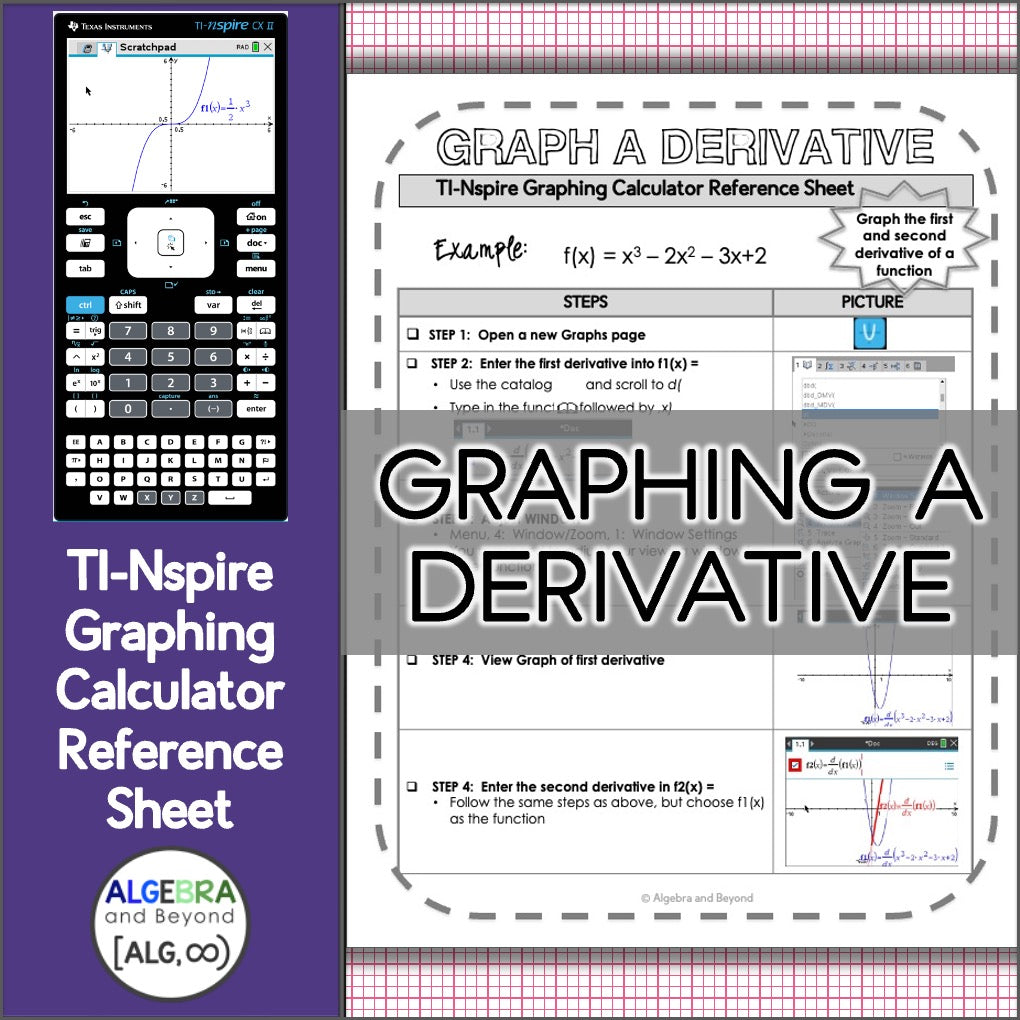 Graphing a Derivative | TI-Nspire Calculator Reference Sheet