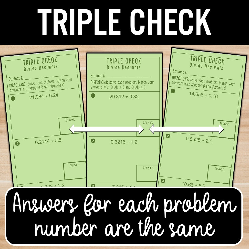 Divide Decimals | Self-Check Activities