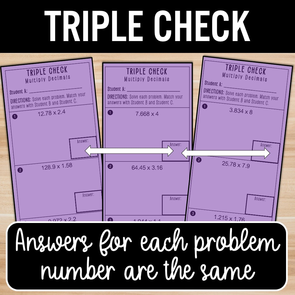 Multiply Decimals | Self-Check Activities