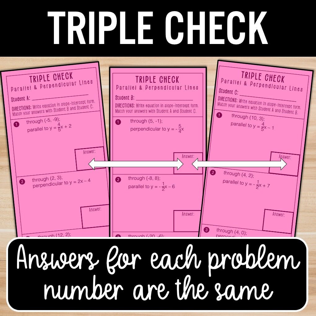 Parallel and Perpendicular Lines Practice | Self-Check Review Activities