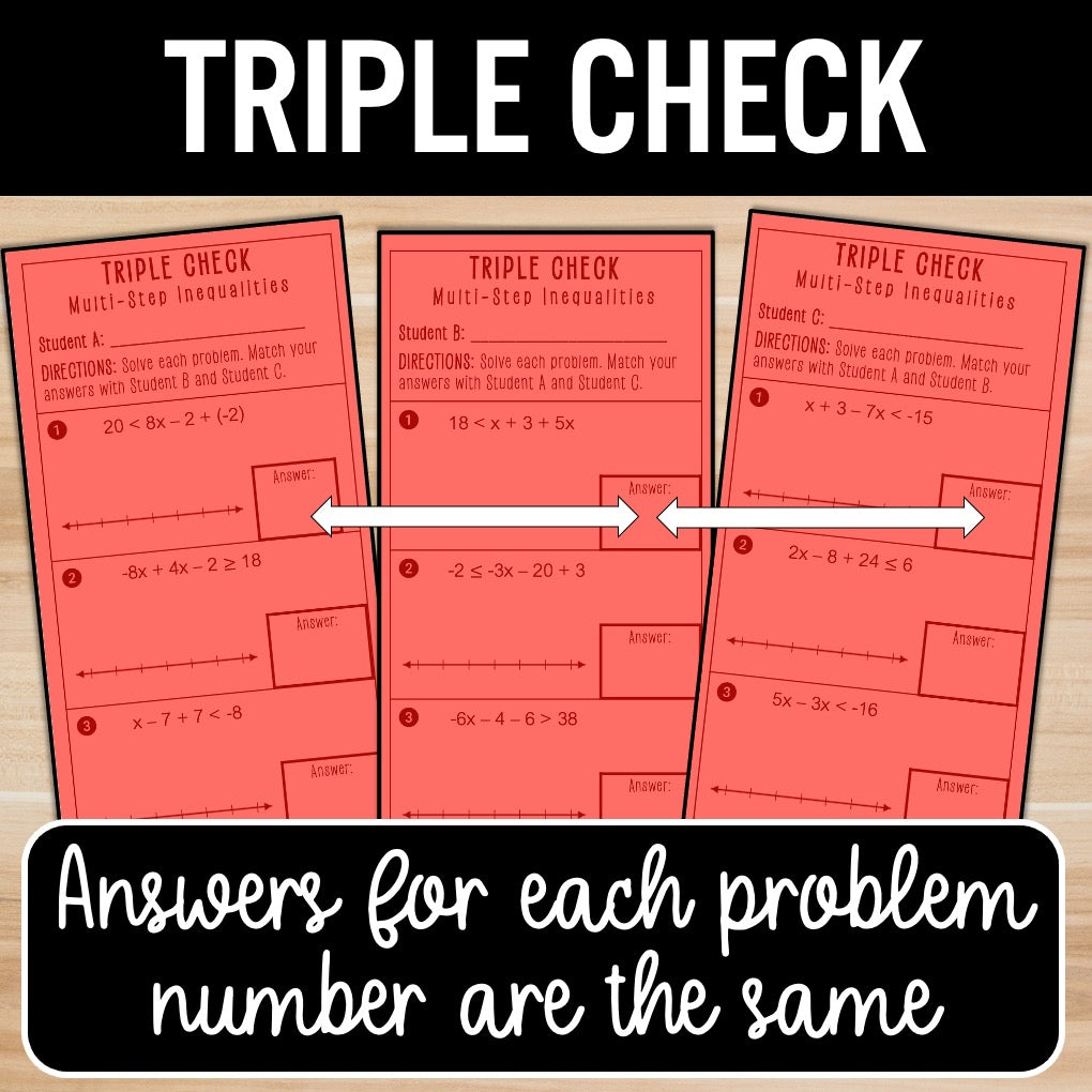 Multi-Step Inequalities | Practice | Self-Check Review Activities