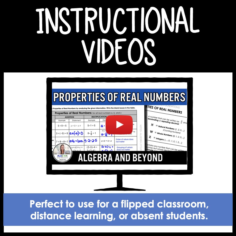 Algebra 2 Foundations Unit Bundle | Instructional Video | Guided Notes | Homework | Assessments