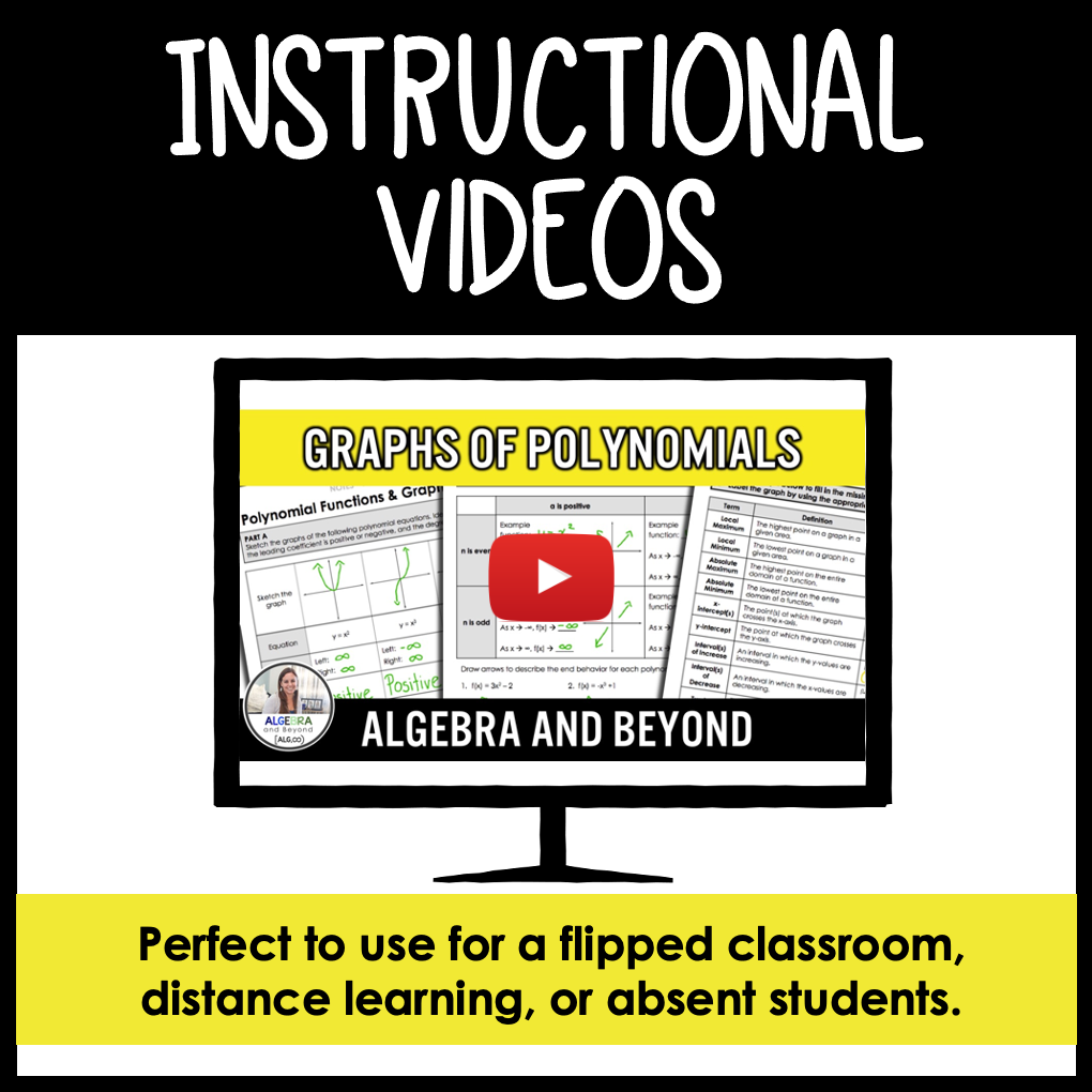 Polynomial Functions Unit Bundle | Algebra 2 | Guided Notes | Homework | Assessments