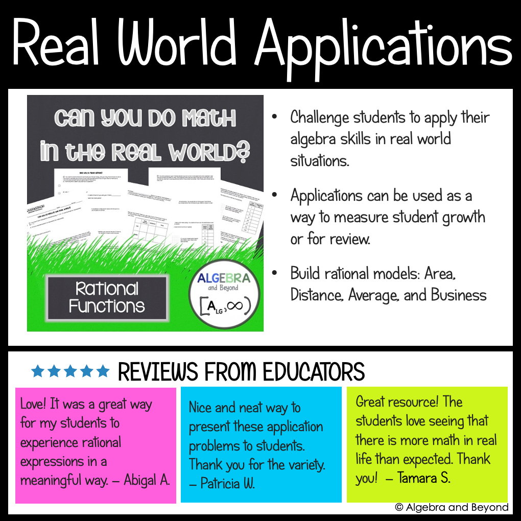 Rational Functions, Equations, and Graphs Activities | Review Worksheets