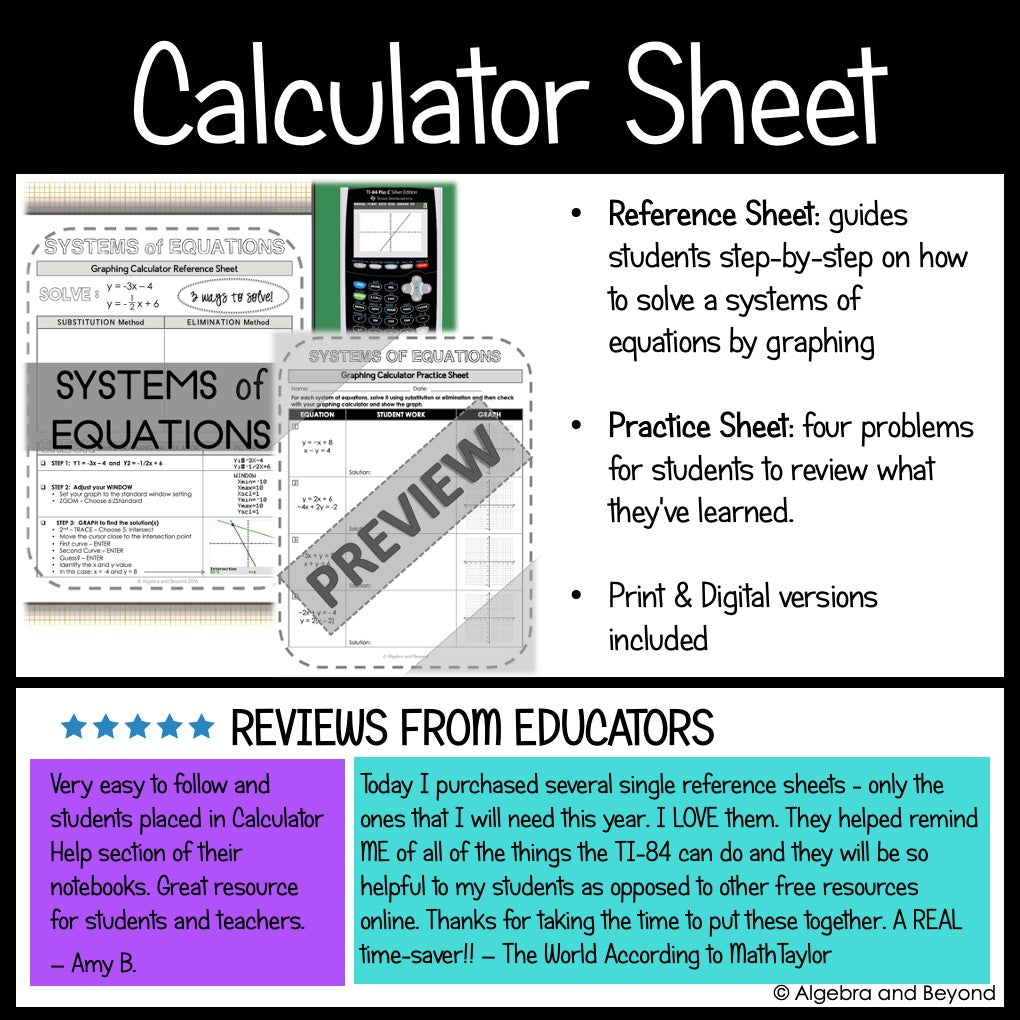 Solving Systems of Equations Review Activities Mini-Bundle | Graphing | Elimination | Substitution