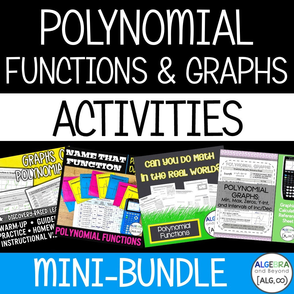 Polynomial Functions and Graphs Activities | Review Worksheets ...