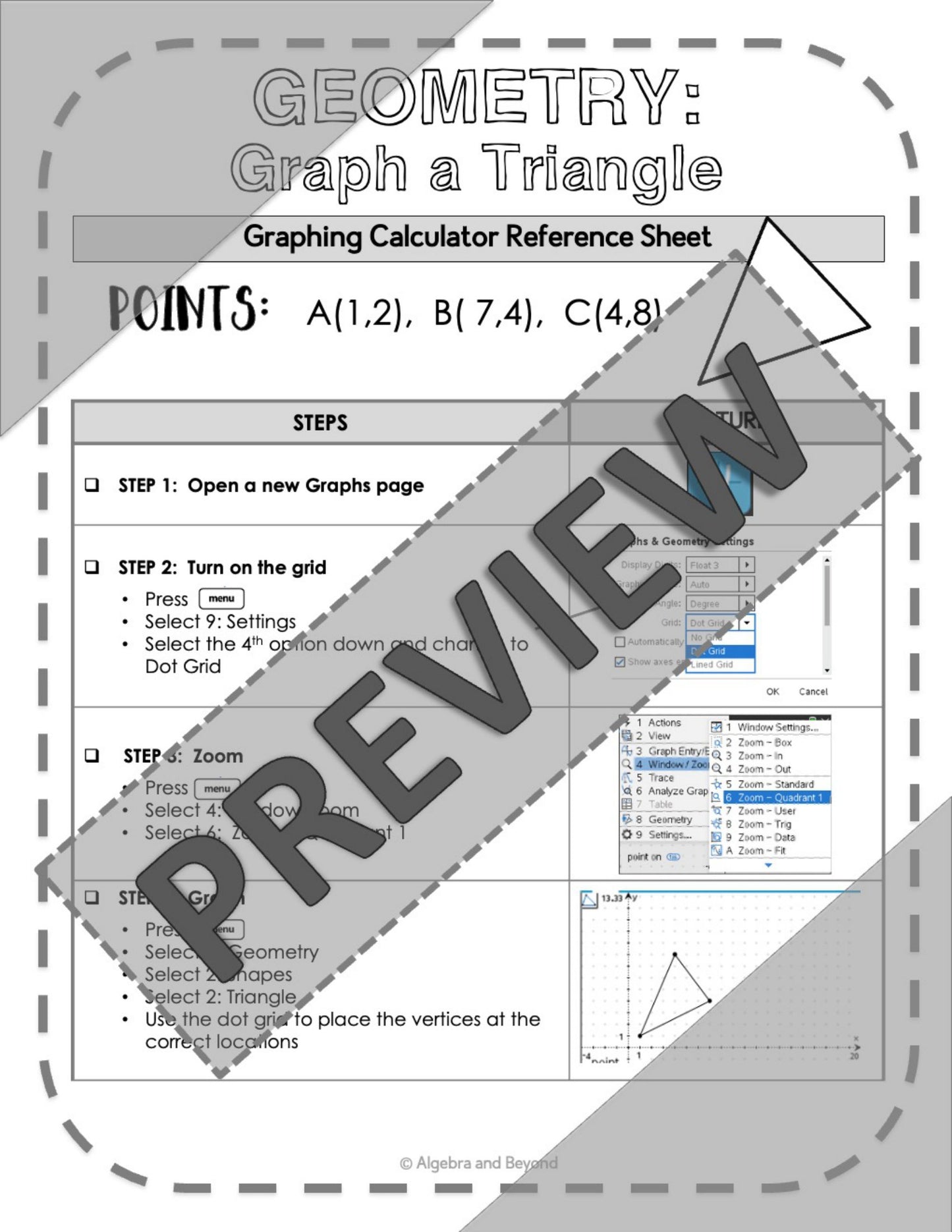 Geometry Transformations: Reflect, Translate, and Dilate | TI-Nspire Calculator