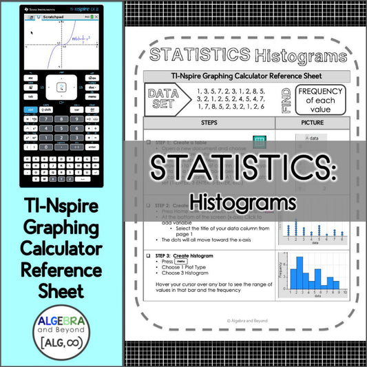 Histograms | Statistics | TI-Nspire Graphing Calculator Reference Sheet