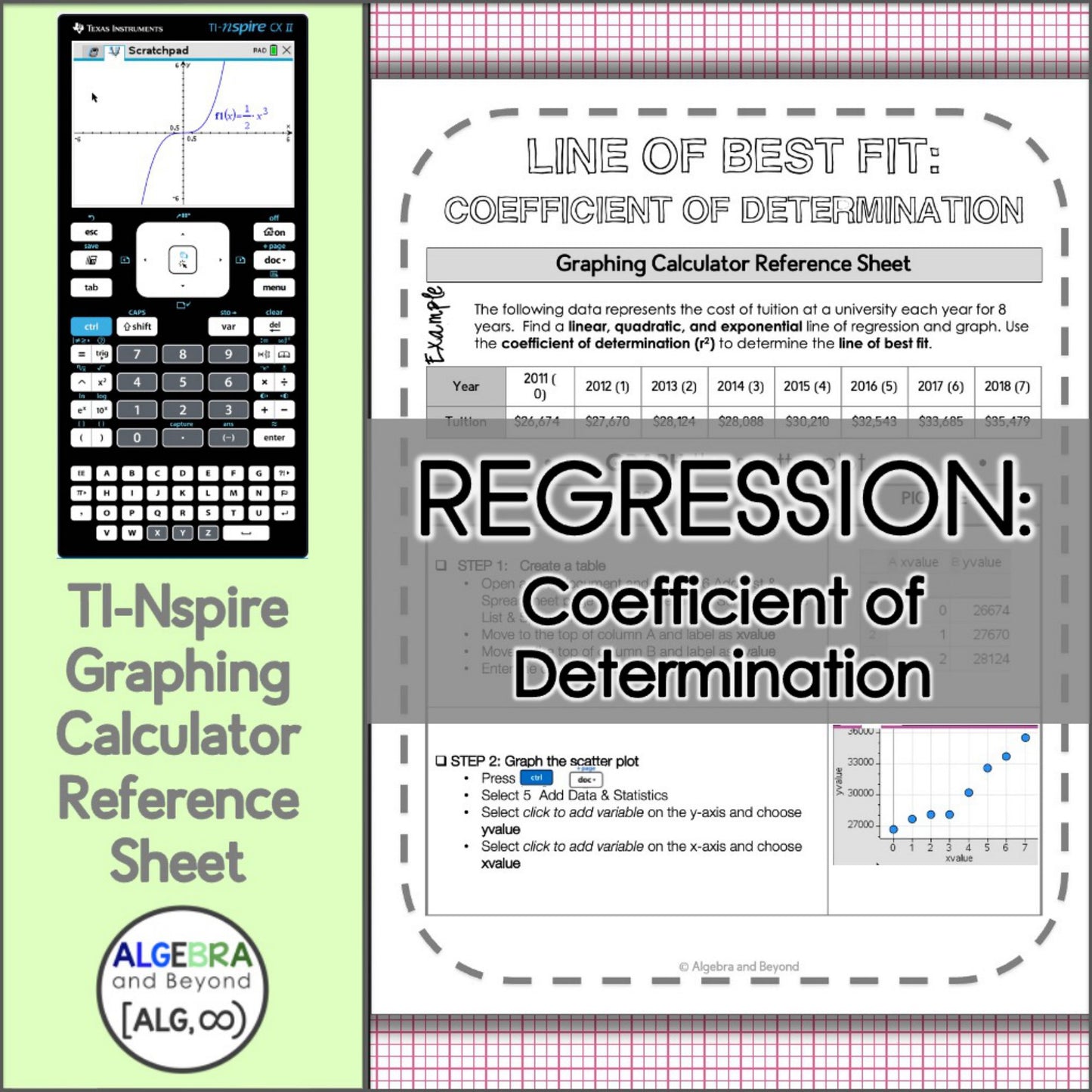 Linear, Quadratic, and Exponential and Coefficient of Determination | TI-Nspire