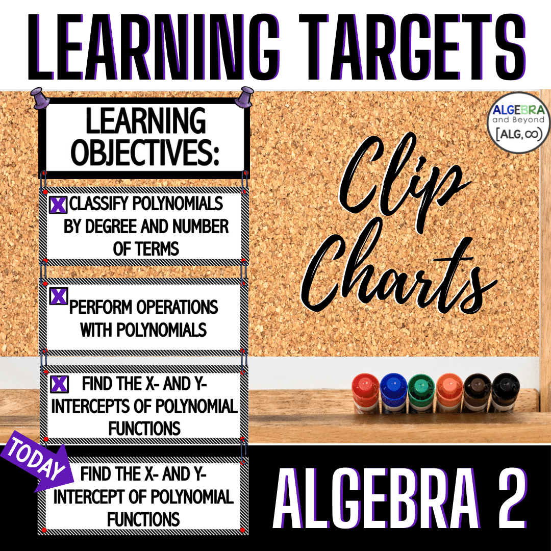 Algebra 2 Learning Targets | Objectives | Clip Charts