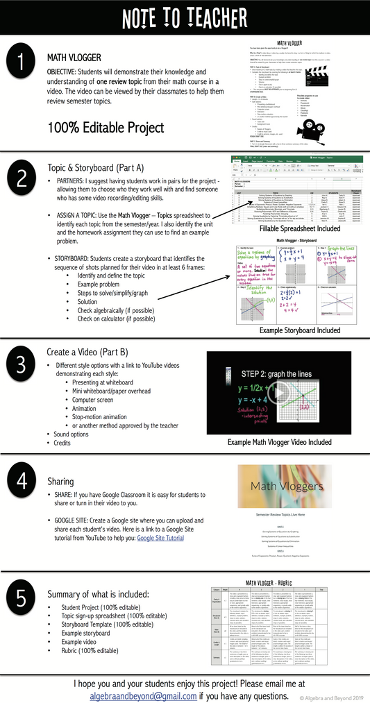 Math Review | Project Based Learning | Math Vlogger | Distance Learning