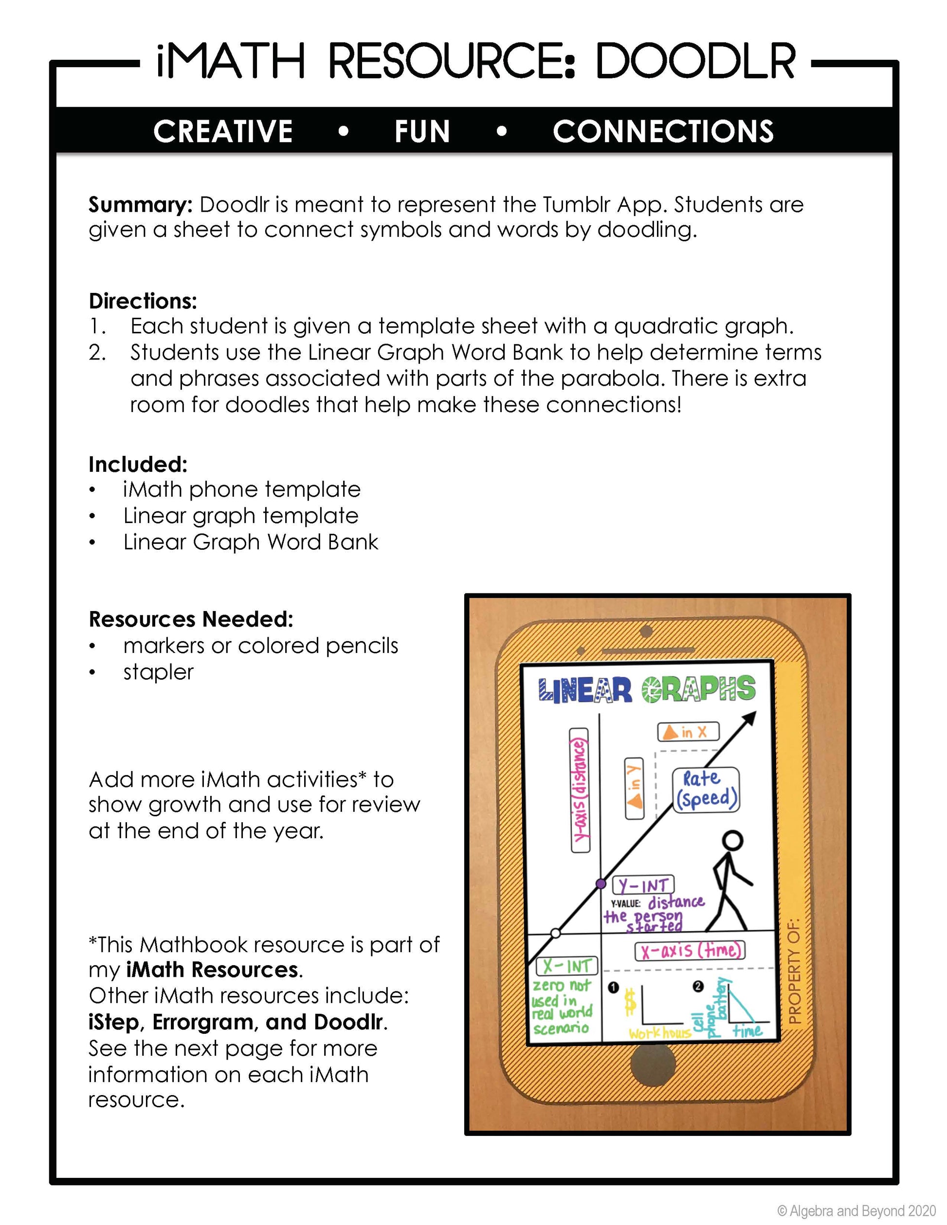 Linear Graphs Graphic Organizer - Doodlr