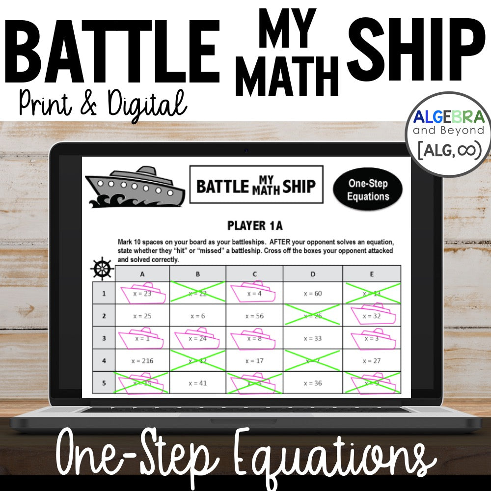 One-Step Equations Activity | Battle My Math Ship Game