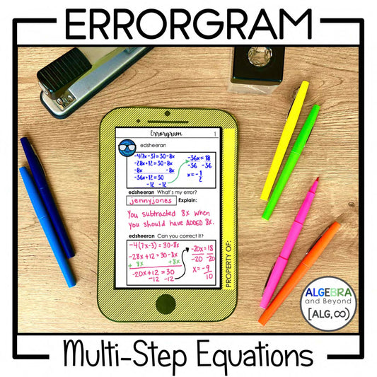 Multi-Step Equations Activity | Errorgram