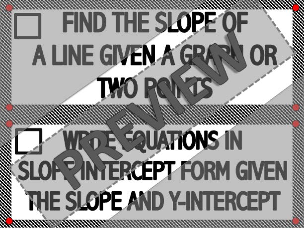 Algebra 1 Learning Targets | Objectives | Clip Charts