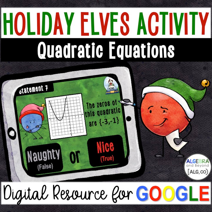 Quadratic Equations - Holiday Digital Activity