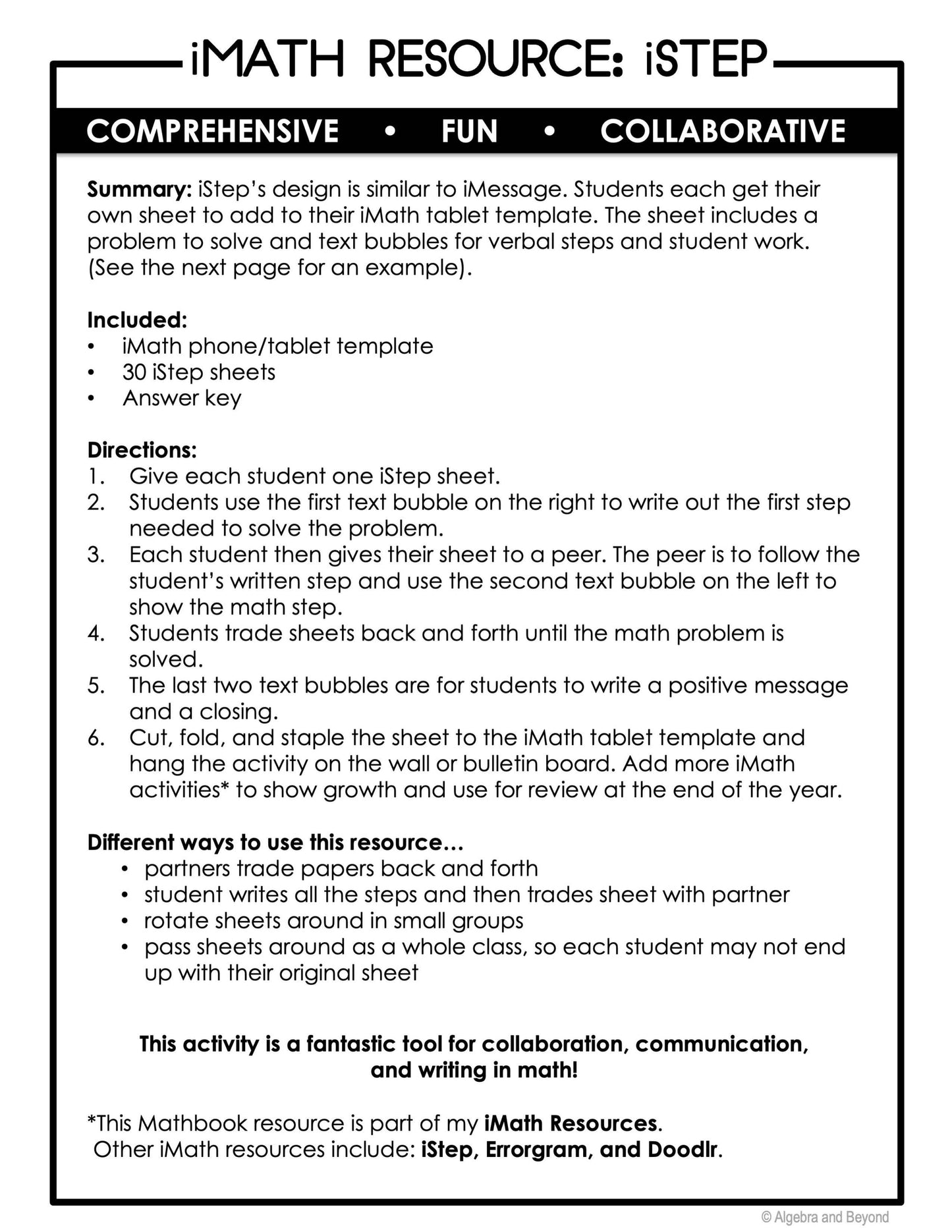 Solving Proportions Activity | iStep