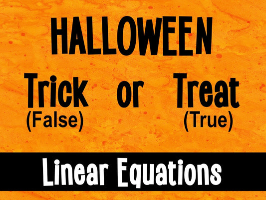 Linear Equations Digital Activity | Halloween