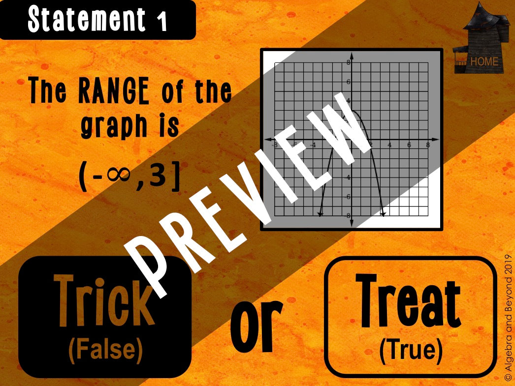 Domain and Range | Halloween Digital Activity