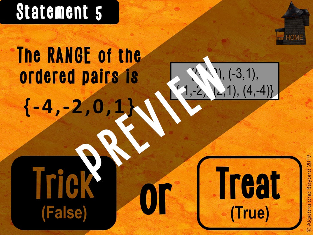 Domain and Range | Halloween Digital Activity