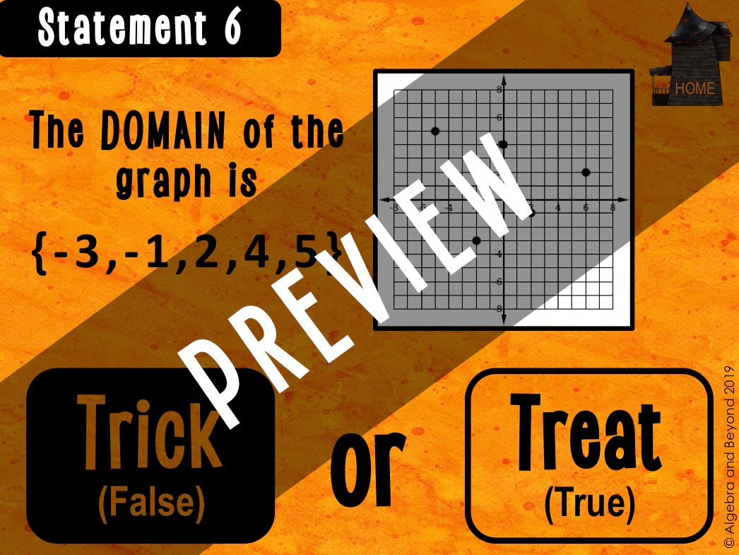 Domain and Range | Halloween Digital Activity