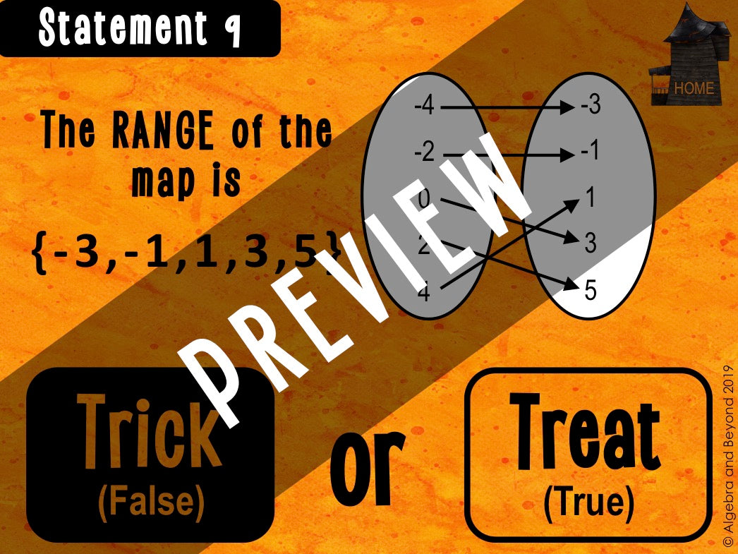 Domain and Range | Halloween Digital Activity
