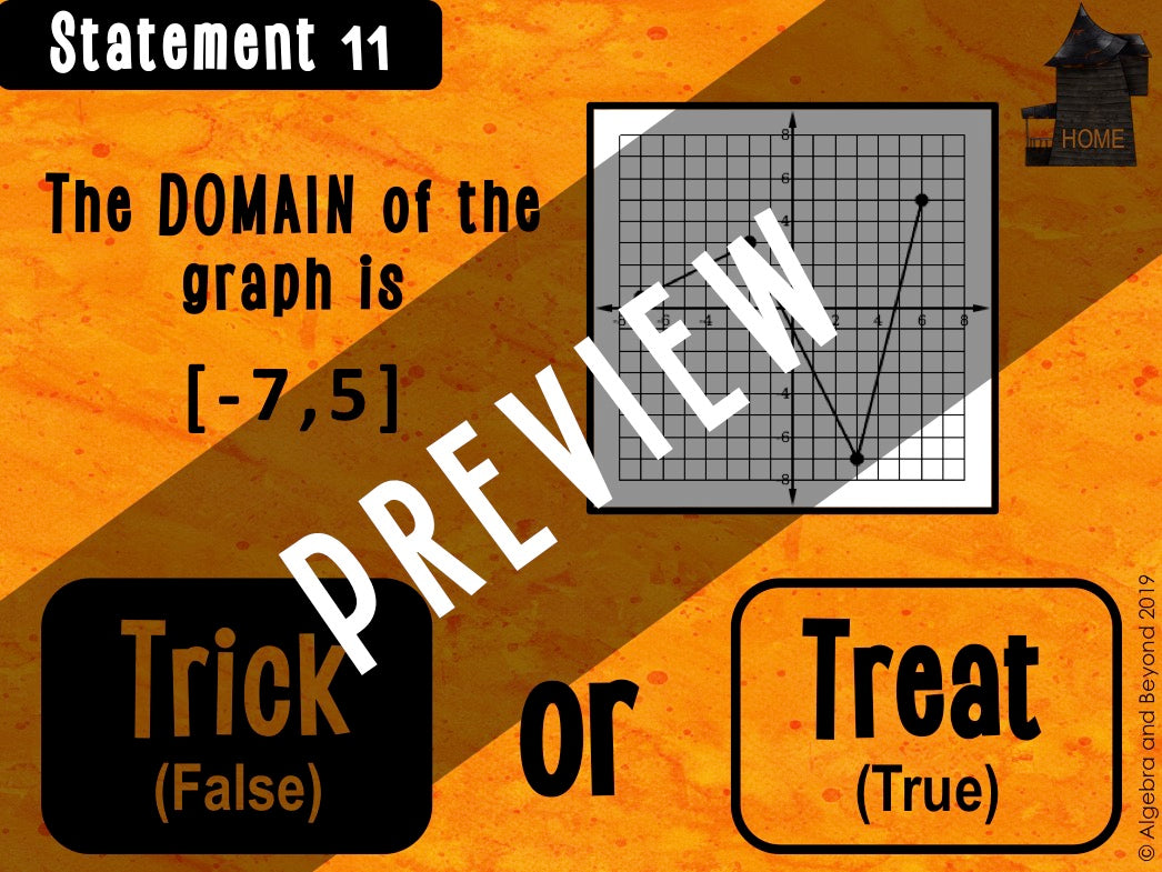 Domain and Range | Halloween Digital Activity