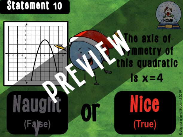 Quadratic Equations - Holiday Digital Activity