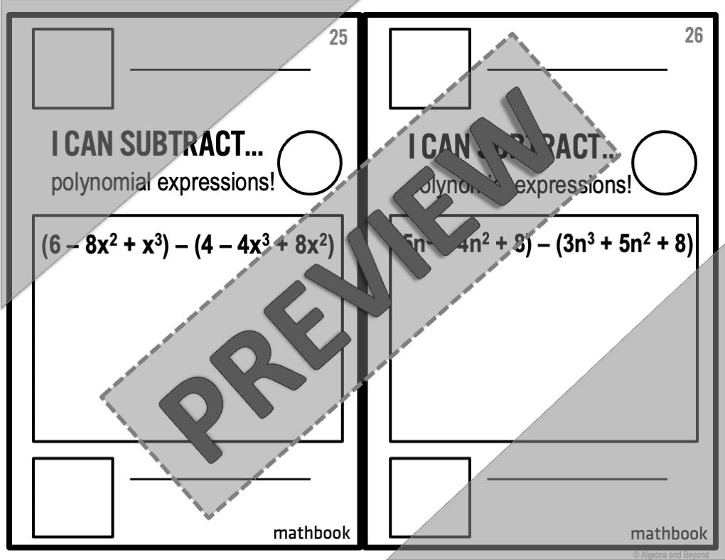 Add and Subtract Polynomial Expressions | Review Activity | Mathbook