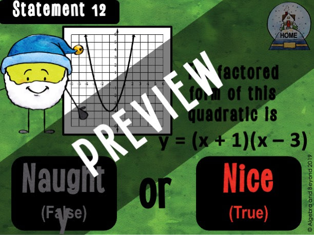 Quadratic Equations - Holiday Digital Activity