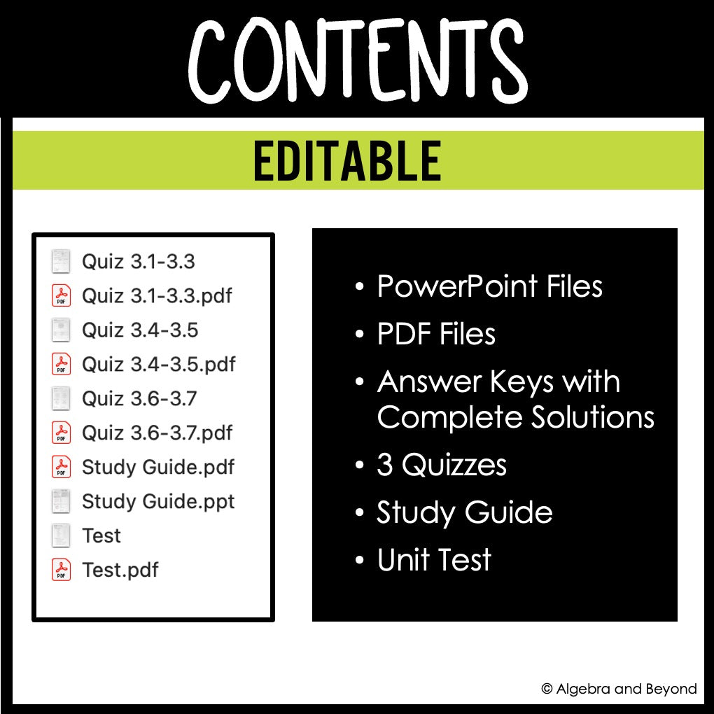 Functions and Graphs Assessments | Quizzes | Study Guide | Test