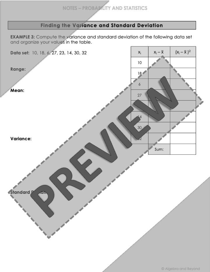 Measures of Center and Variation Lesson | Warm-Up | Notes | Homework