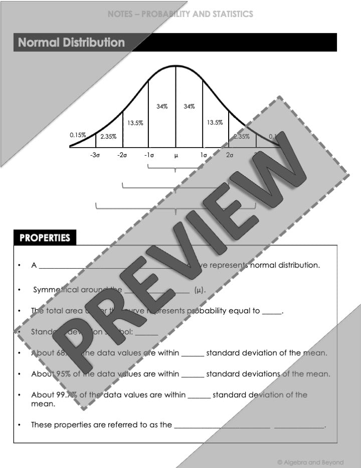 Frequency and Normal Distribution Lesson | Warm-Up | Guided Notes | Homework
