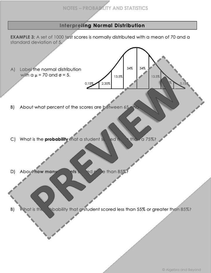 Frequency and Normal Distribution Lesson | Warm-Up | Guided Notes | Homework