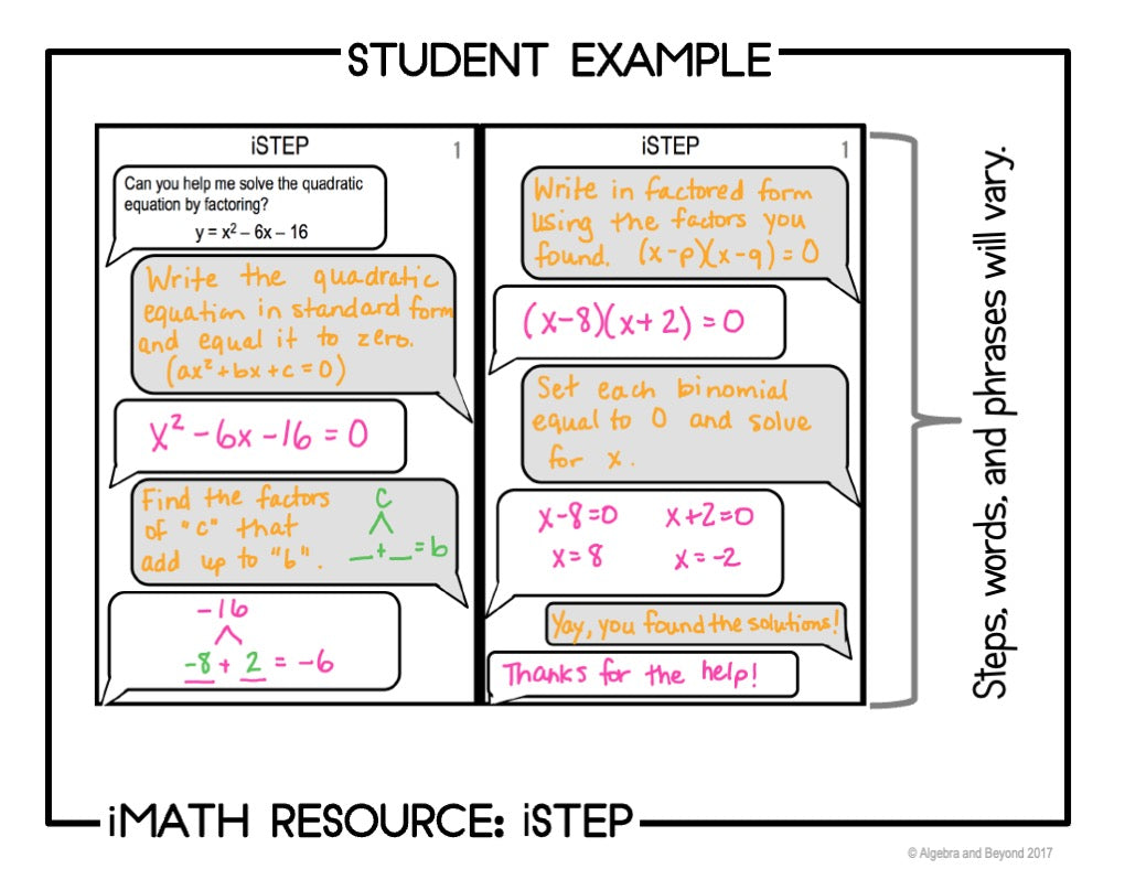 Quadratic Equations | Factoring Activity | iStep