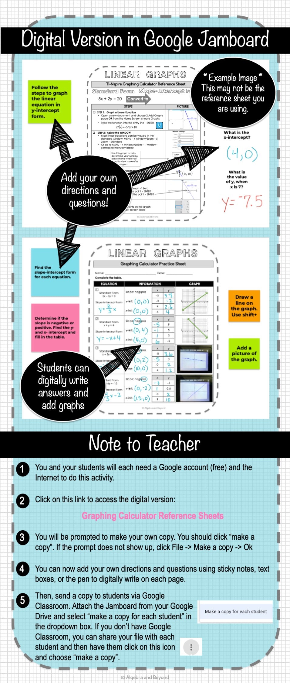 TI-Nspire Graphing Calculator Reference Sheets | Systems of Equations