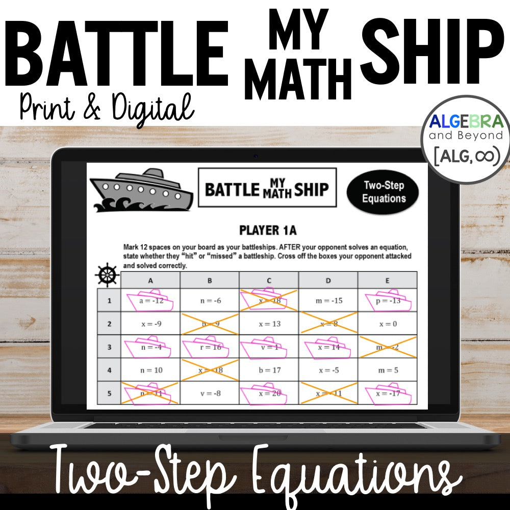 Two-Step Equations Activity | Battle My Math Ship Game