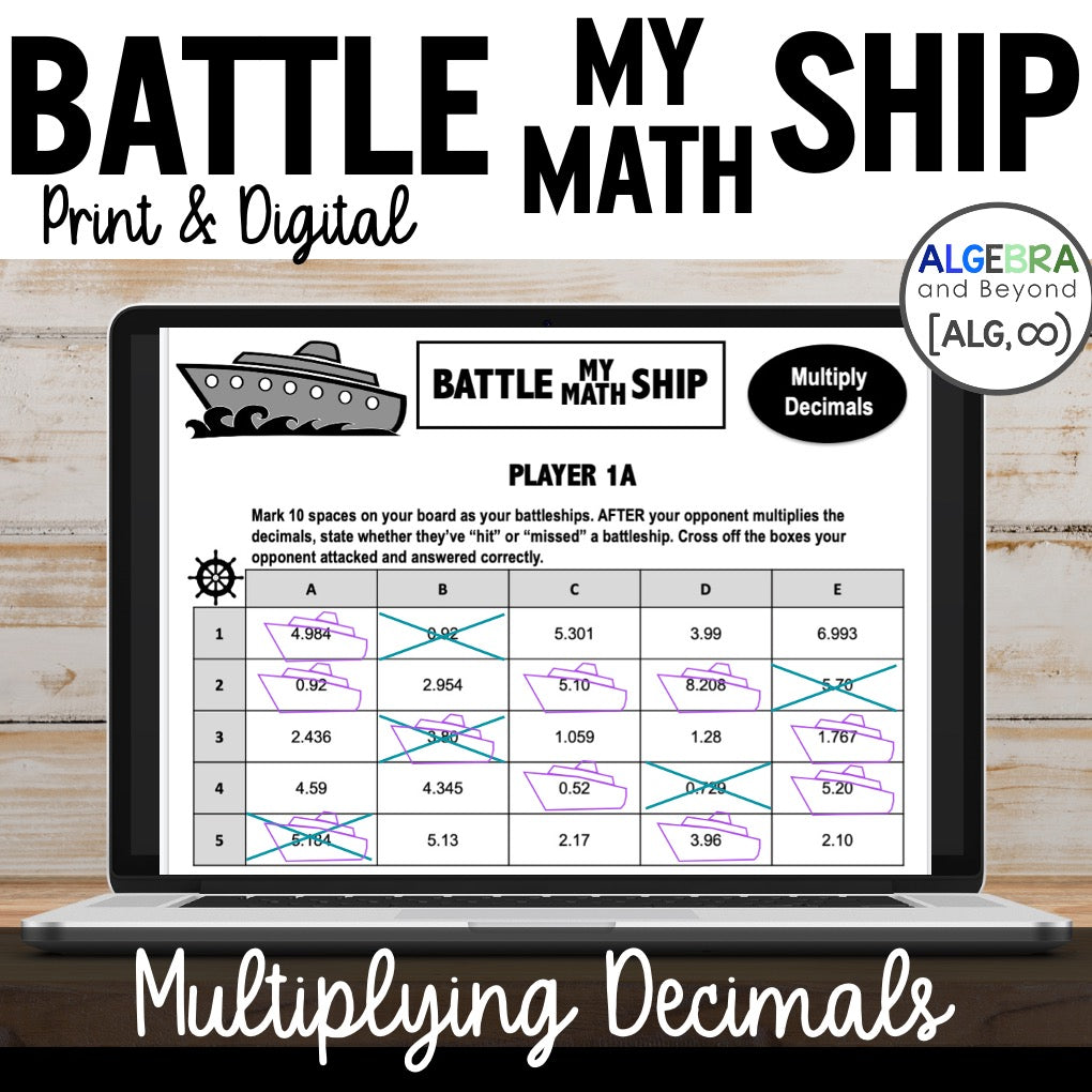 Multiplying Decimals Activity | Battle My Math Ship Game
