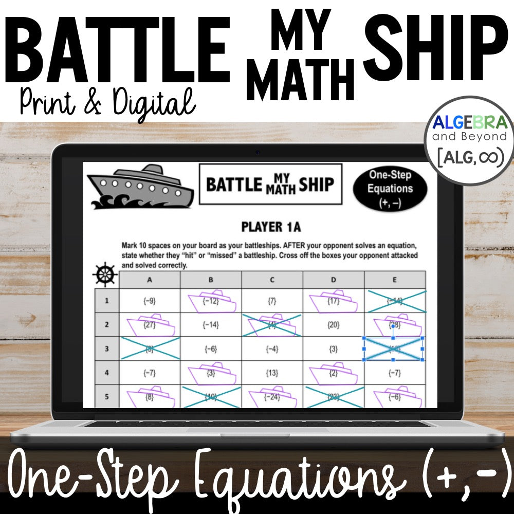 One-Step Equations | Add and Subtract | with Negatives | Battle My Math Ship