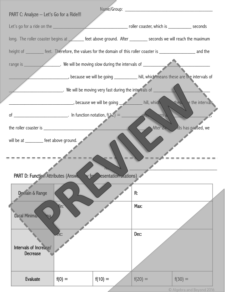 Piecewise Functions Project | Project Based Learning | Distance Learning
