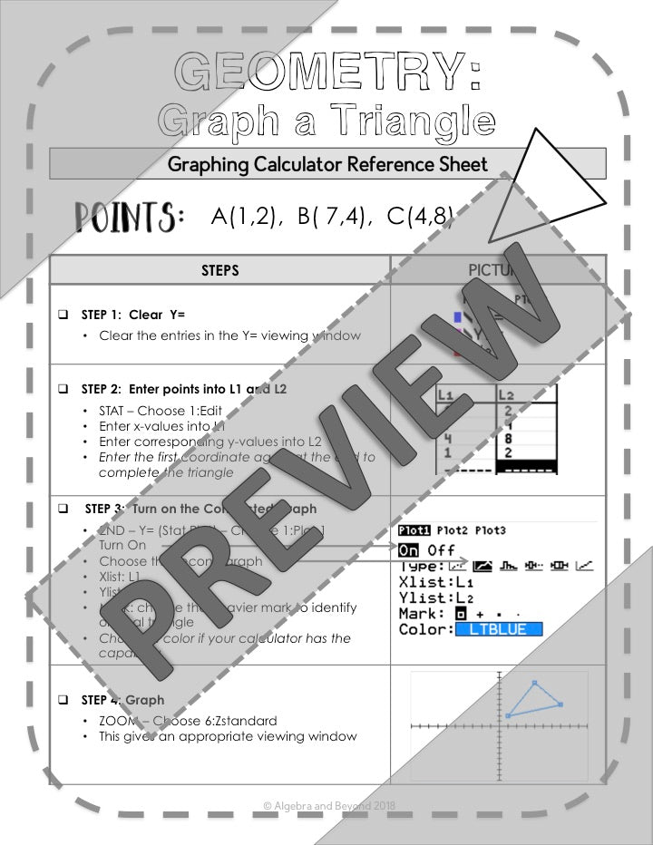 Geometry Transformations: Reflect, Translate, and Dilate | TI-84 Calculator