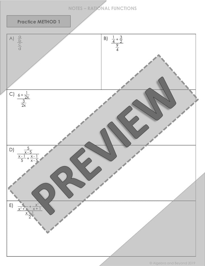 Complex Fractions Lesson | Video | Guided Notes | Homework