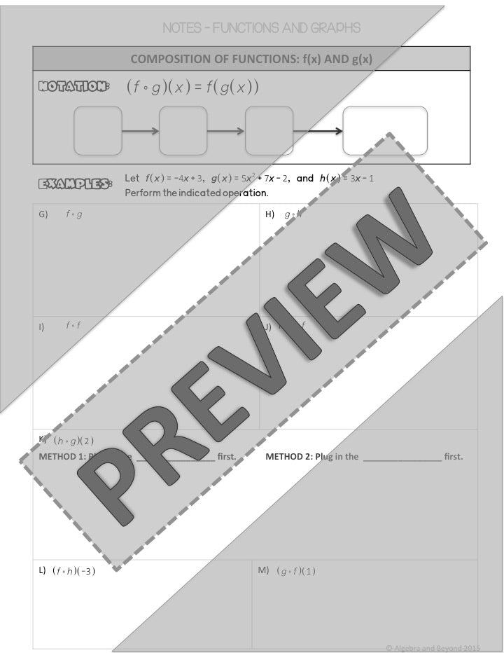 Operations with Functions Lesson | Warm-Up | Guided Notes | Homework
