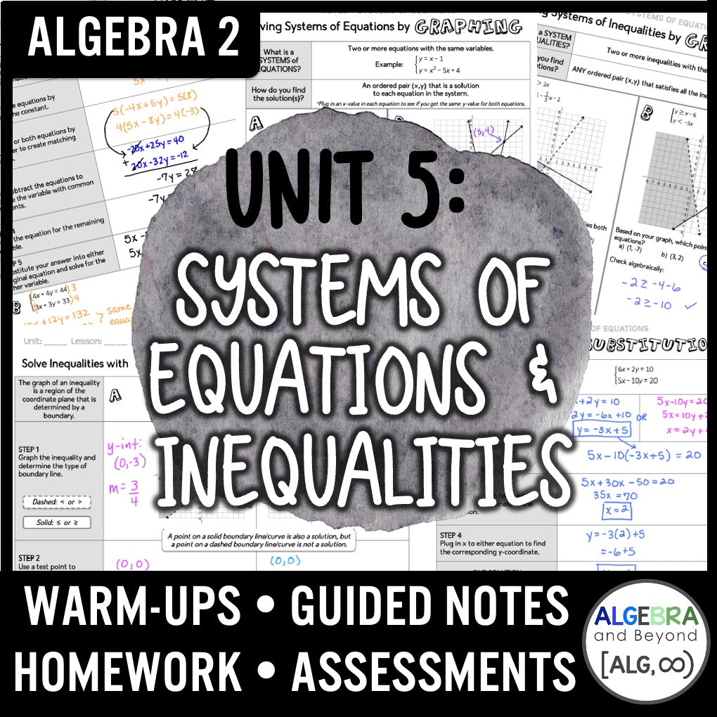 Unit 5: Systems of Equations and Inequalities