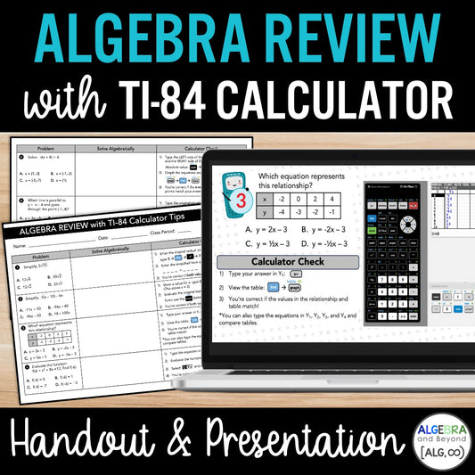Algebra Review Activity – Fun TI-84 Graphing Calculator Handout & Presentation