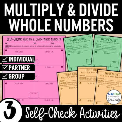 Multiply and Divide Whole Numbers | Self-Check Activities