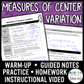 Measures of Center and Variation Lesson | Warm-Up | Notes | Homework